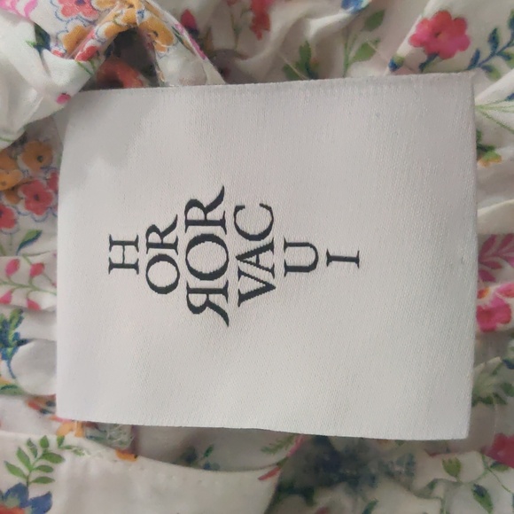 Horror Vacui Collia Smocked High Neck Blouse in White Floral XS - Picture 5 of 6